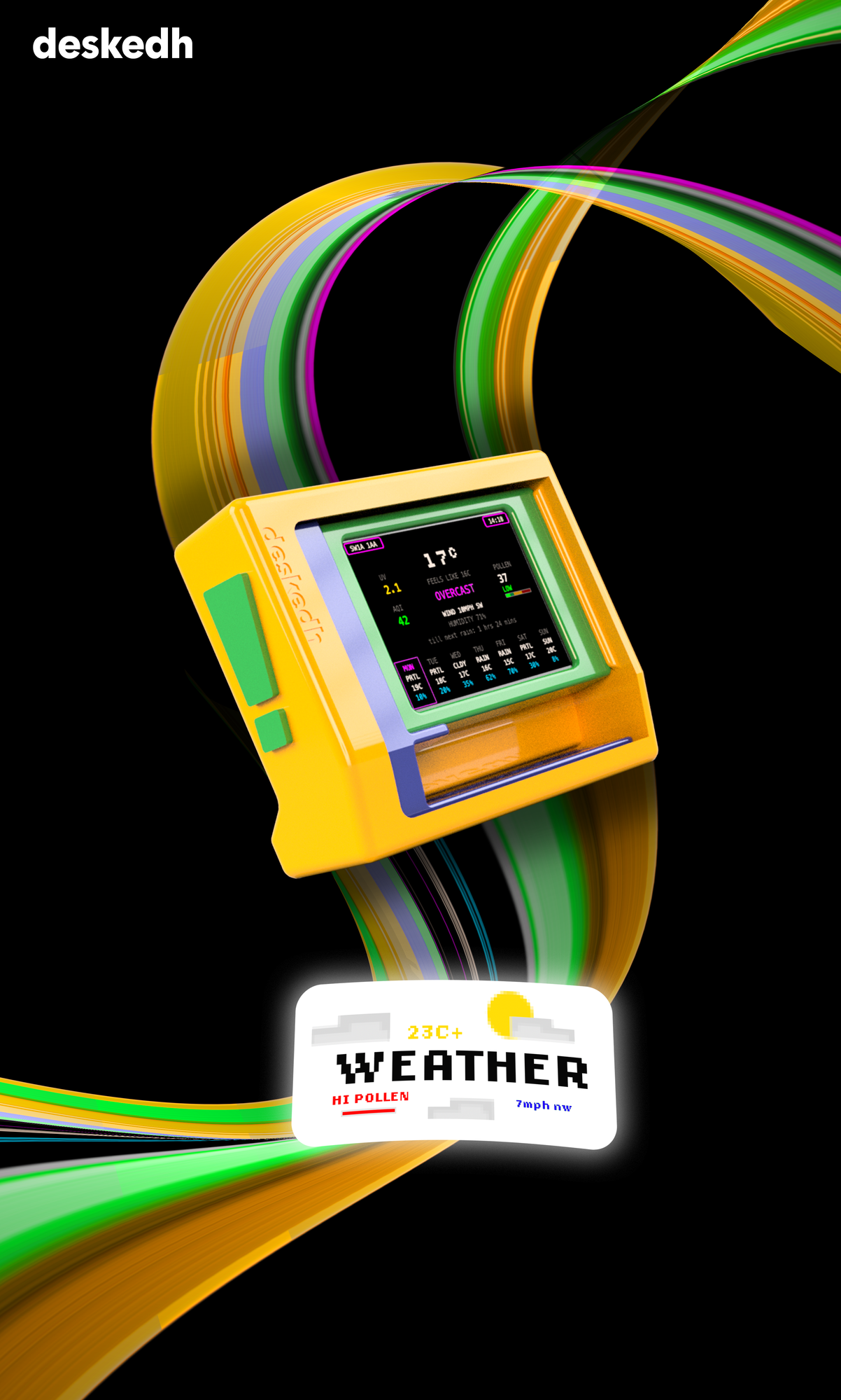 deskedh Weather, a compact display showing local weather conditions